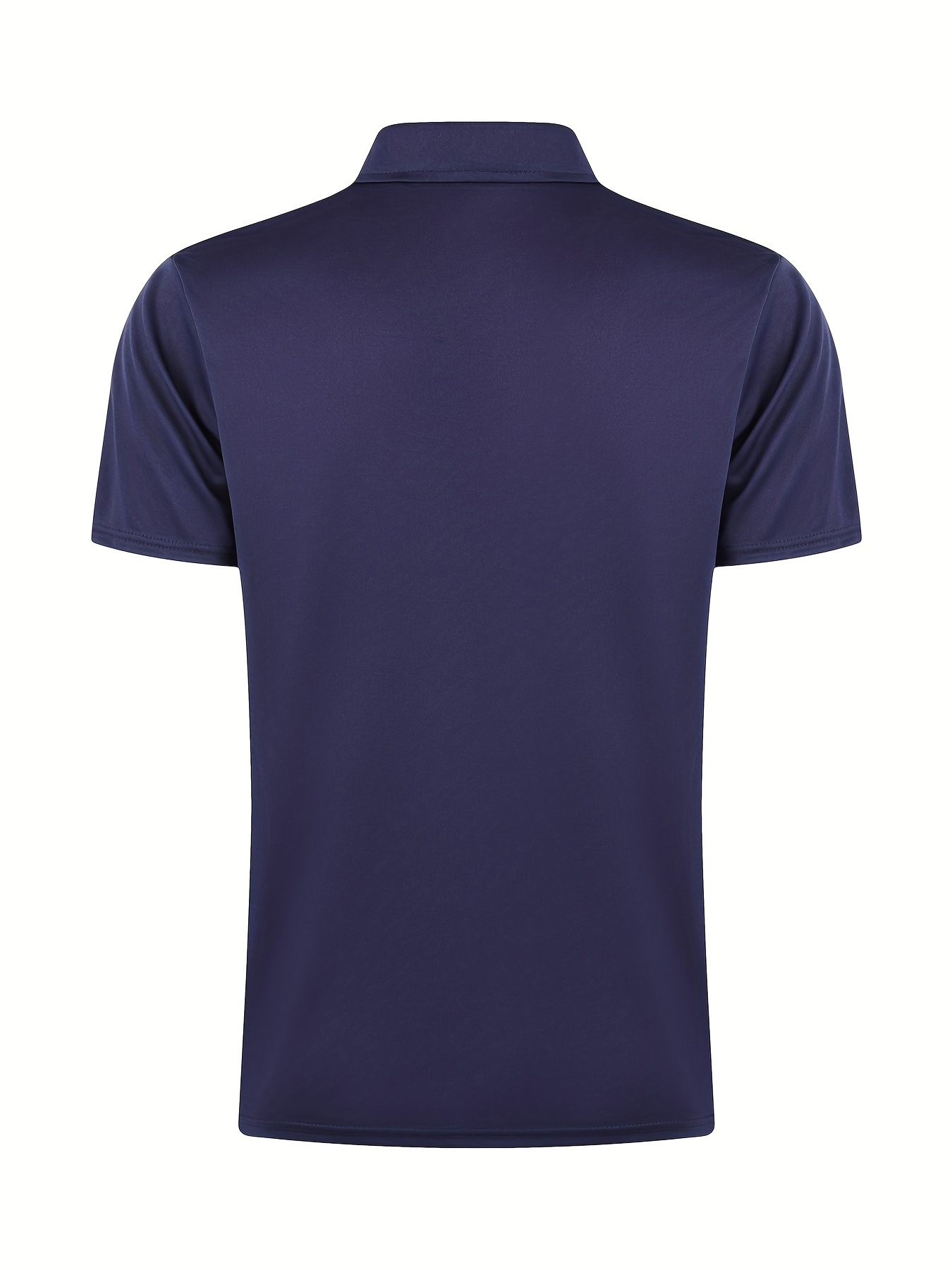 solid color mens casual short sleeves zipper shirts lapel collar tops pullovers mens clothing for summer details 27