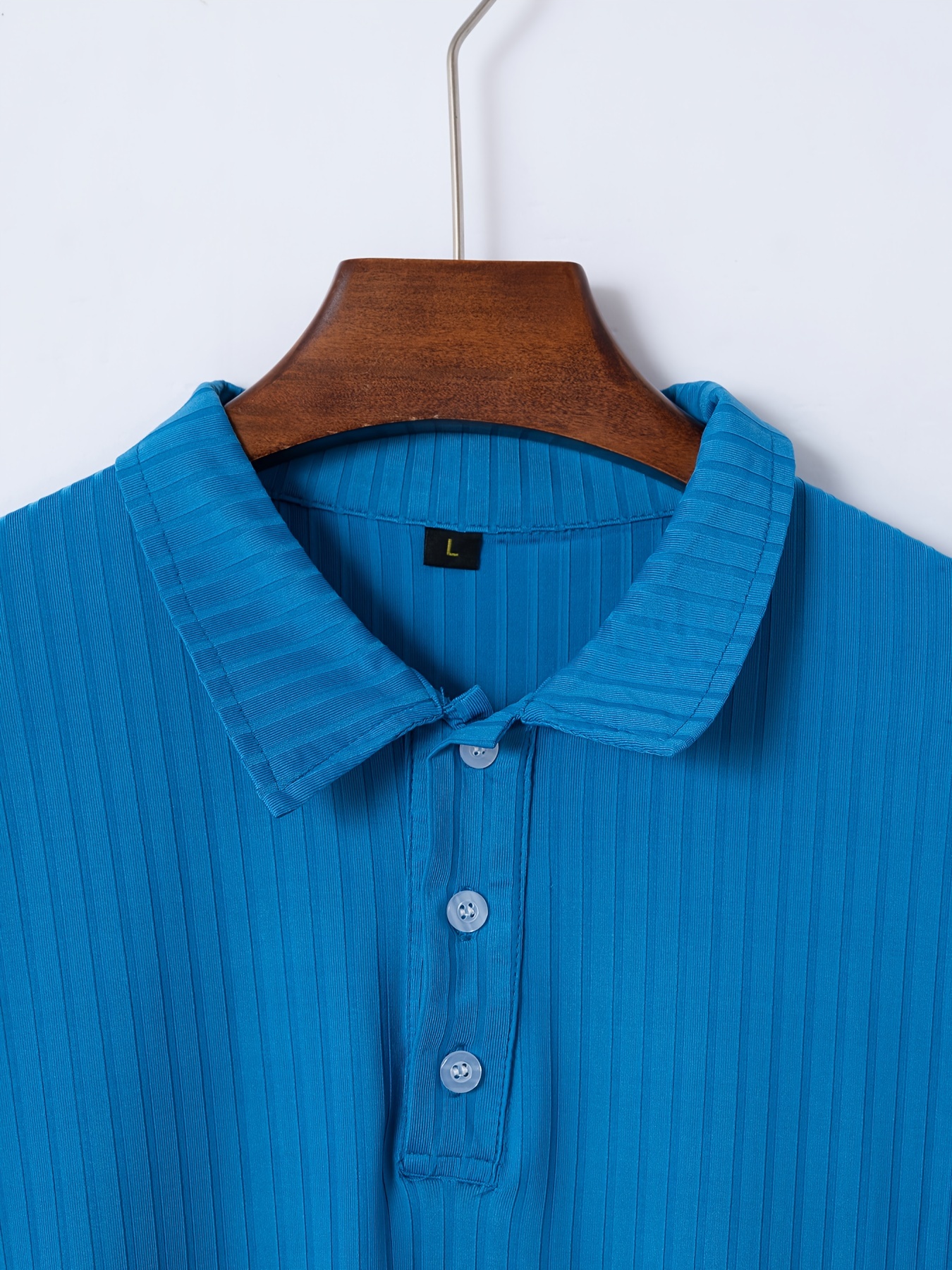 casual ribbed mens comfy daily short sleeve lapel shirt summer golf sports details 10