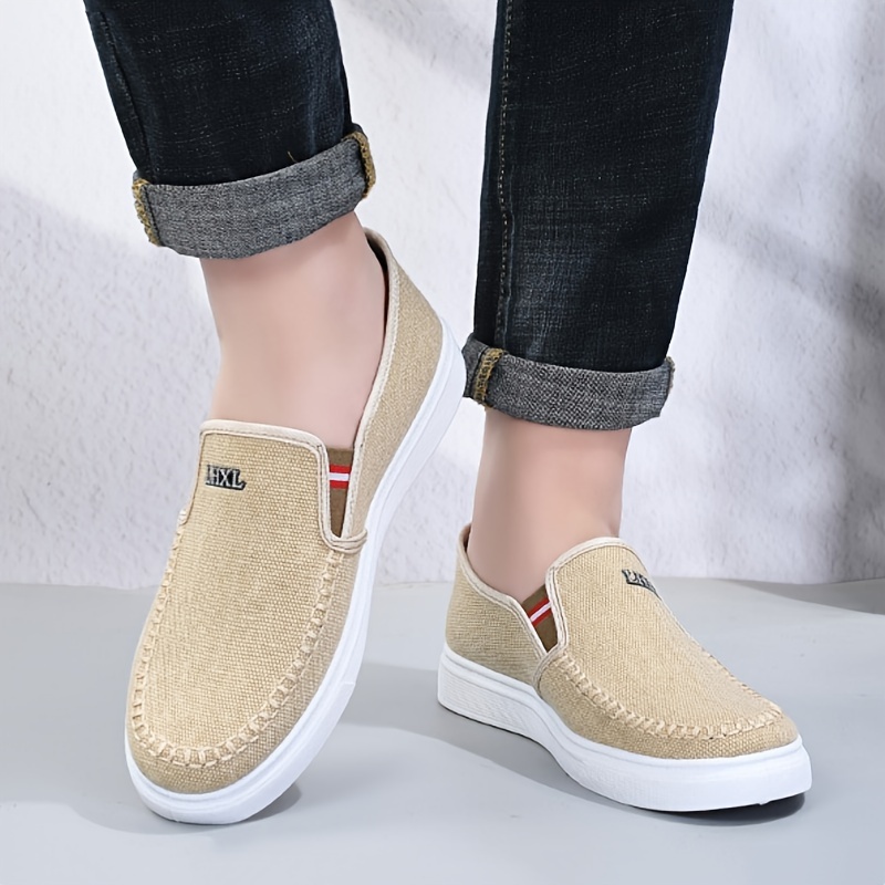 Mens Solid Color Slip On Canvas Loafer Shoes Comfy Non Slip Casual Durable Lightweight Walking Shoes For Mens Outdoor Shop On Temu And start Saving Temu details 7