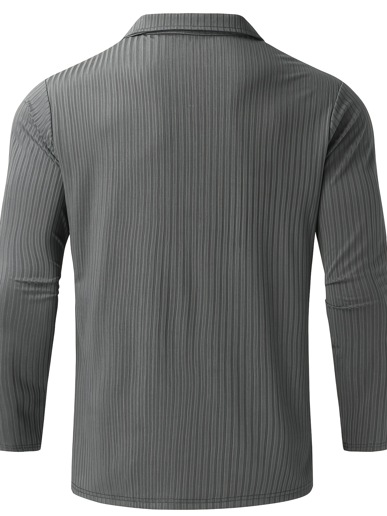 casual comfy mens long sleeve zipper lapel golf shirt male spring fall clothing details 1