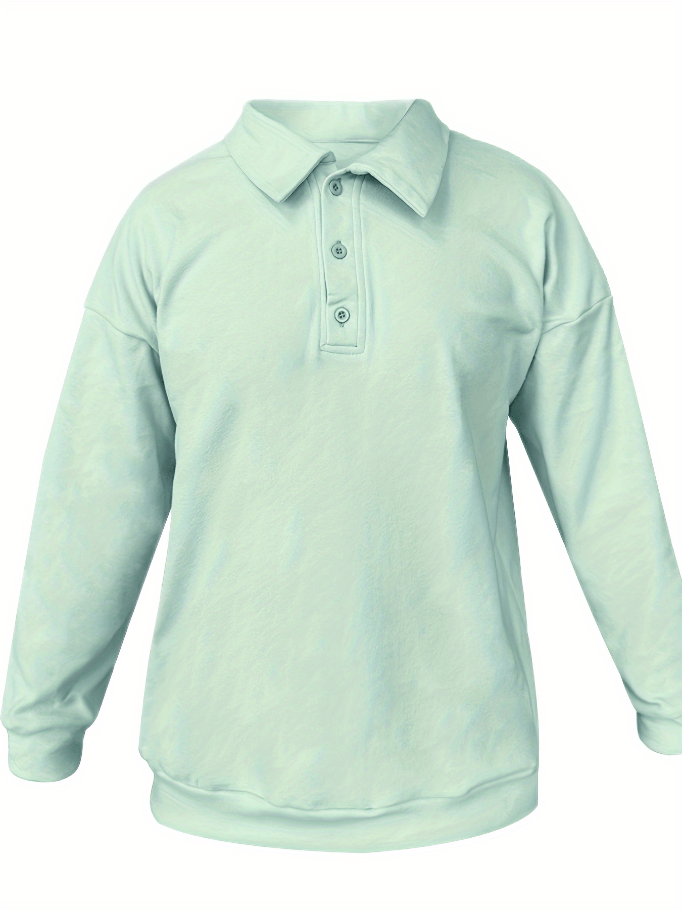 mens casual loose long sleeves button lapel slim shirts details 3