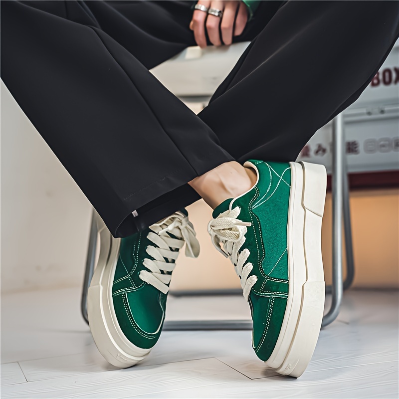 Men s Trendy Street Style Solid Color Low Top Skateboard Shoes, Comfy Non Slip Lace Up Casual Durable Sneakers For Men s Outdoor Activities details 7