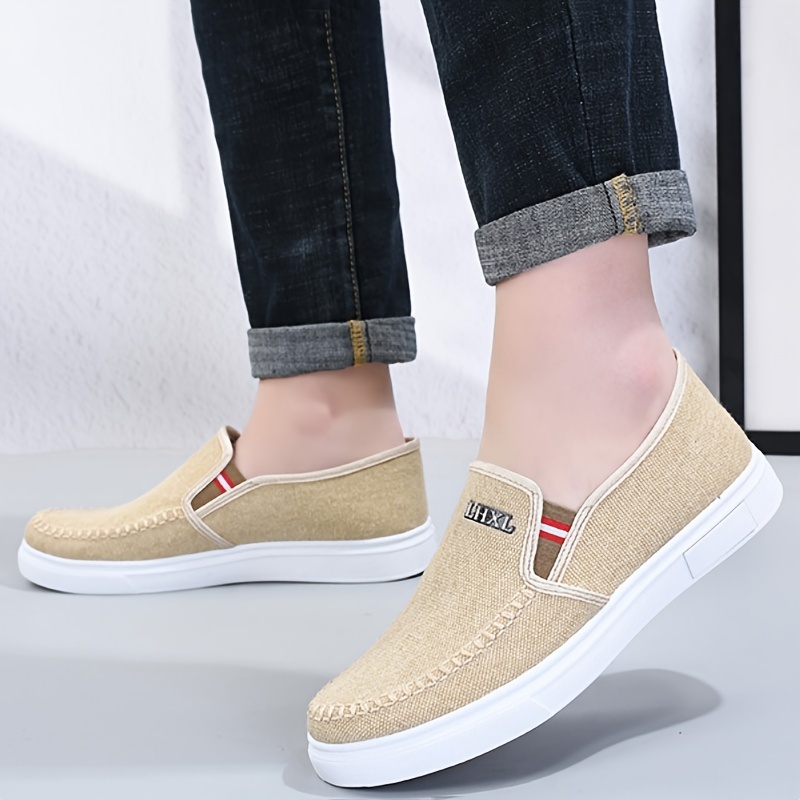 Mens Solid Color Slip On Canvas Loafer Shoes Comfy Non Slip Casual Durable Lightweight Walking Shoes For Mens Outdoor Shop On Temu And start Saving Temu details 6