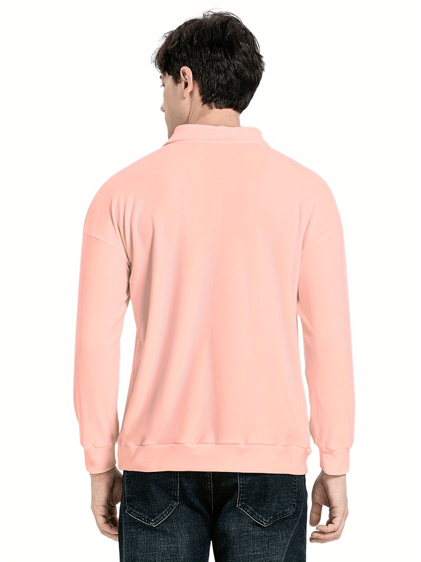 mens casual loose long sleeves button lapel slim shirts details 16