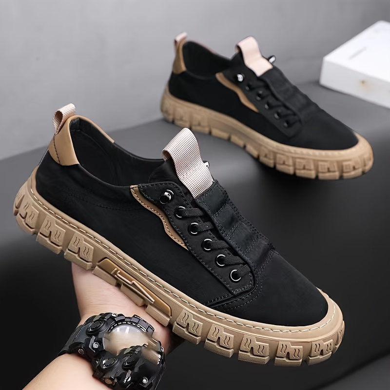 casual skate shoes men s solid canvas uppers breathable non details 6