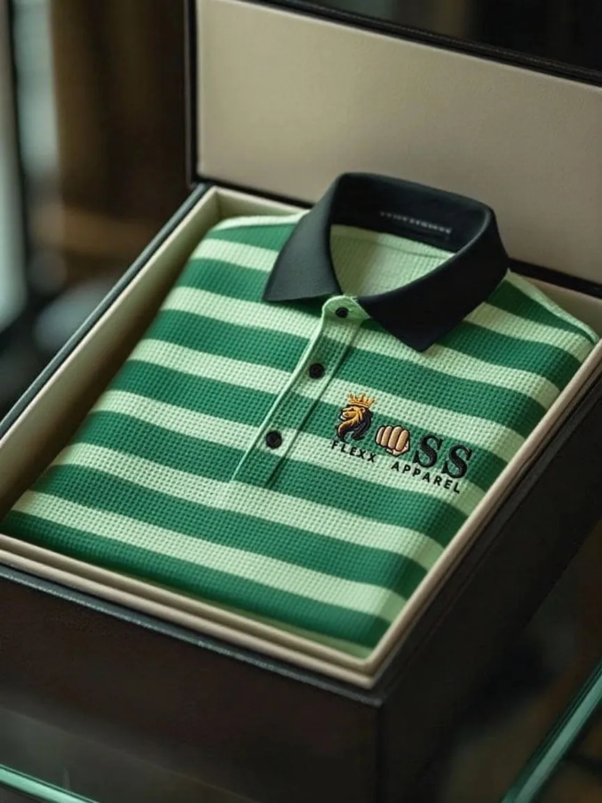 Men's Business Casual Button Long Sleeve Polo Shirt