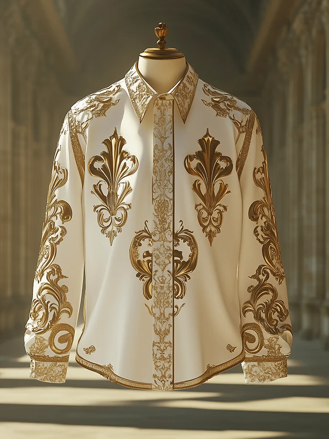 Men's Satin Luxe Long Sleeve Button Down Shirt