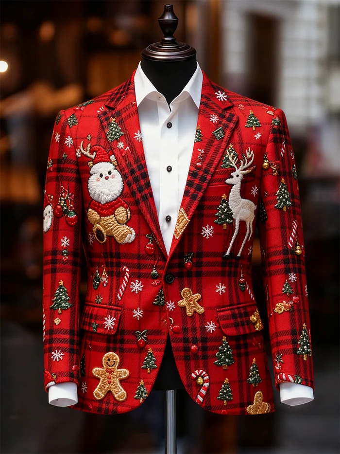 Men's Business Casual Christmas Suit Outerwear