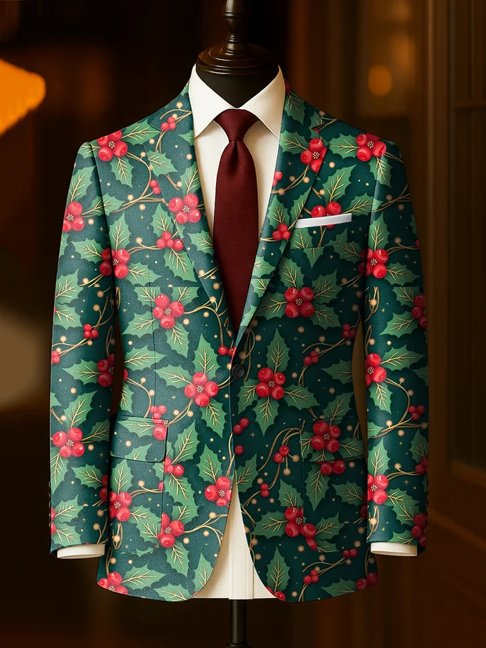 Men's Business Casual Christmas Suit Outerwear