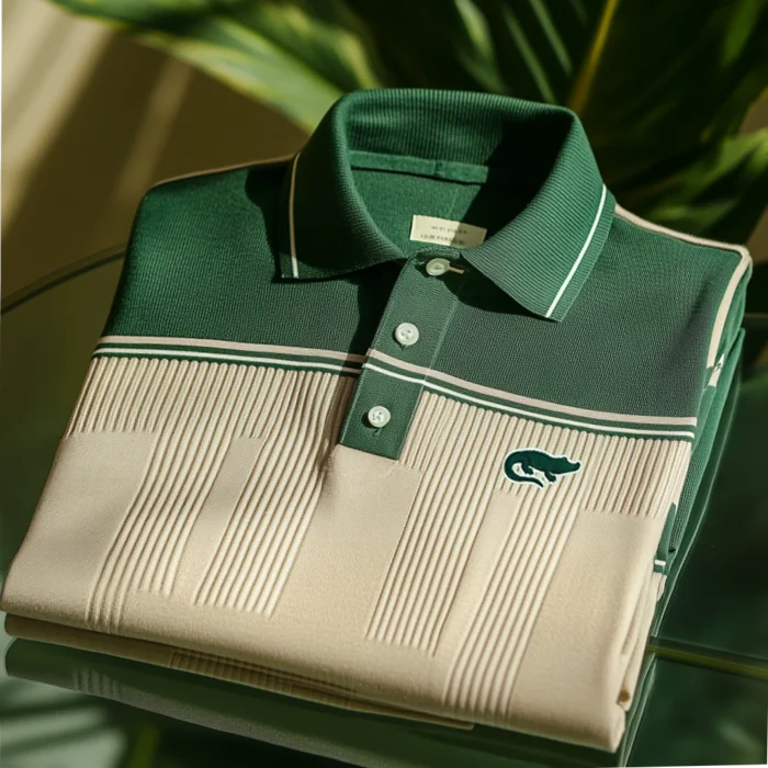 Men's Classic Business Logo Button Short Sleeve Polo Shirt