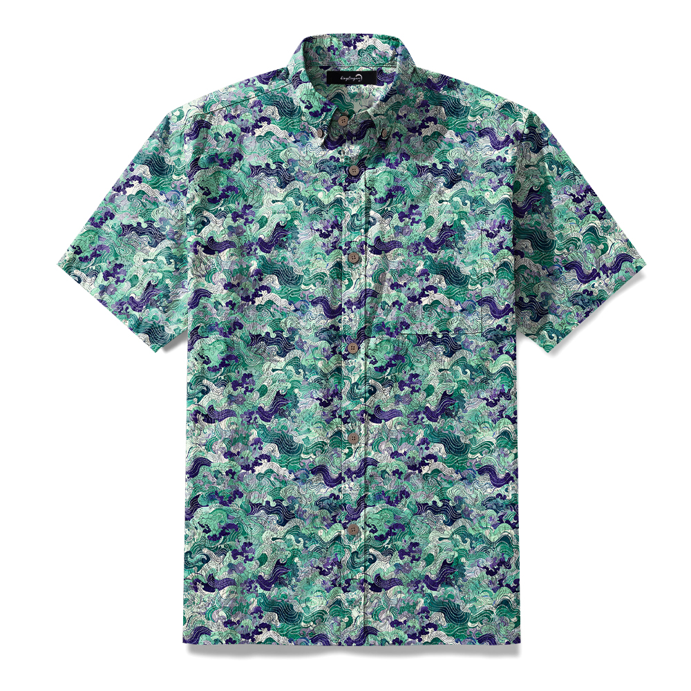 100% Cotton High elasticity Casual Tropical print Men's Holiday Breathable Hawaiian Shirt