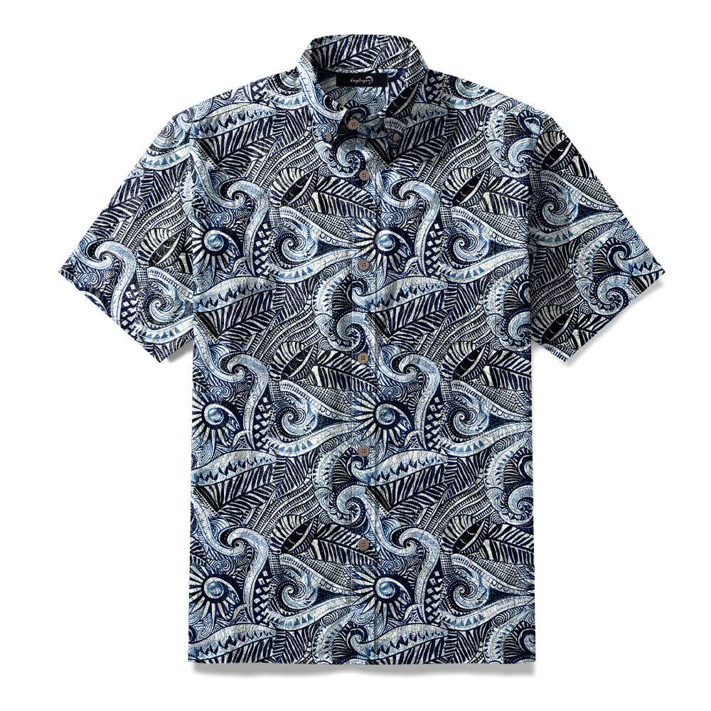 100% Cotton High elasticity Casual Tropical print Men's Holiday Breathable Hawaiian Shirt