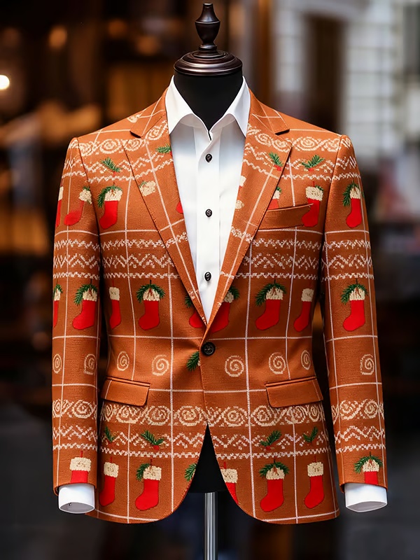 Men's Business Casual Christmas Suit Outerwear