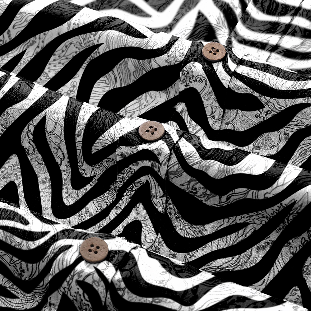 100% Cotton Soft High Elasticity Casual Tropical Print Short Sleeve Breathable Shirt