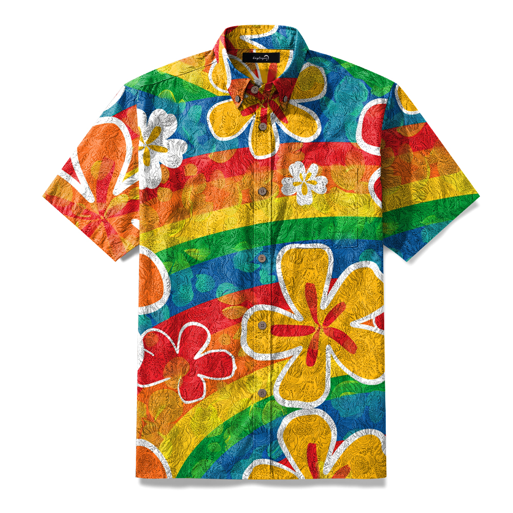 100% Cotton Soft High Elasticity Casual Tropical Print Short Sleeve Breathable Shirt