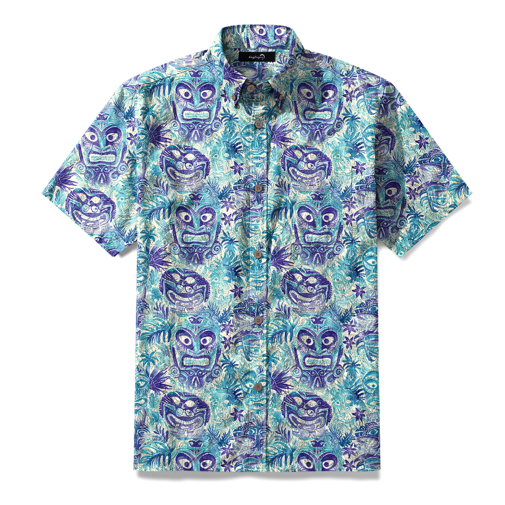 100% Cotton High elasticity Casual Tropical print Men's Holiday Breathable Hawaiian Shirt