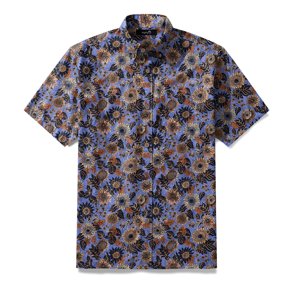 100% Cotton High elasticity Casual Tropical print Men's Holiday Breathable Hawaiian Shirt