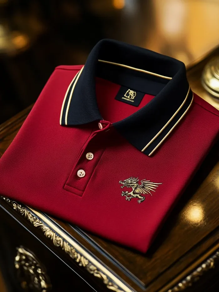 Men's Business Casual Button Short Sleeve Polo Shirt