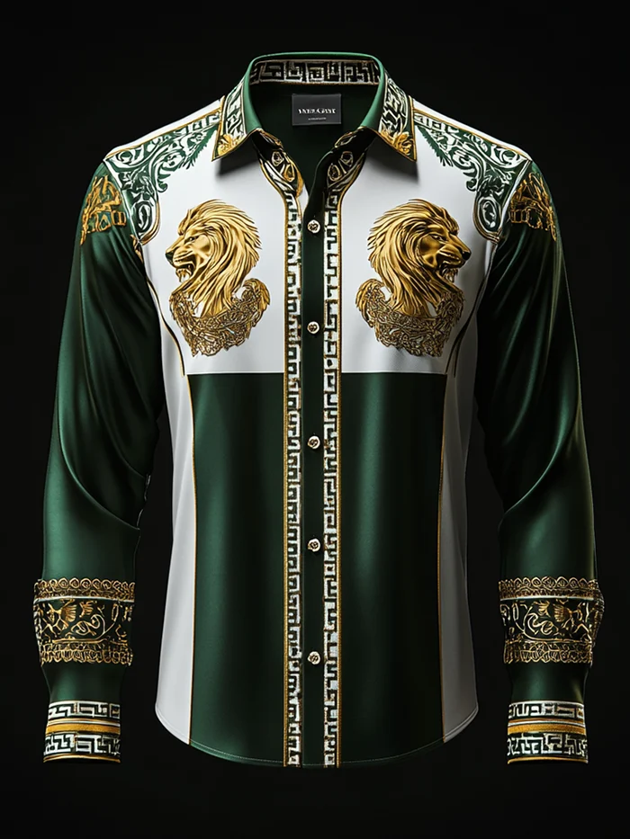 Men's Satin Luxe Long Sleeve Button Down Shirt