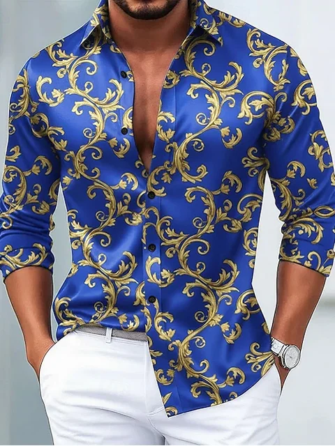 Men's Satin Luxe Long Sleeve Button Down Shirt