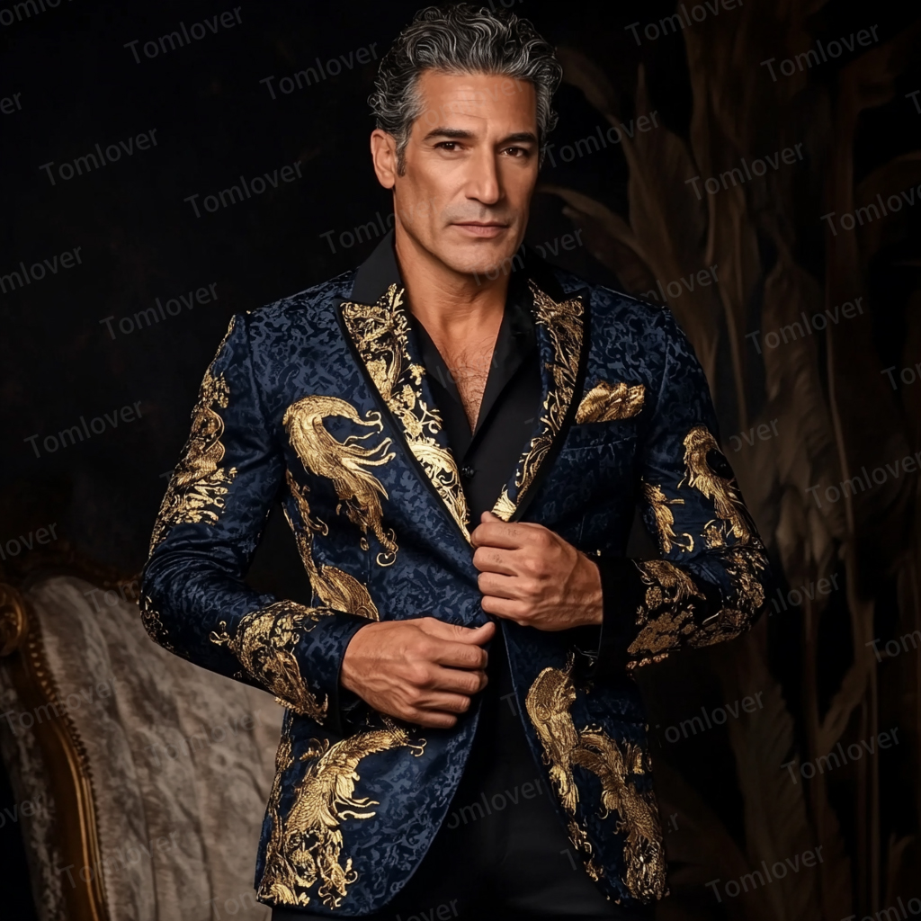 Luxury Stand-up collar Embroidery Jacket Limited sale Fashion Men's High quality High discount