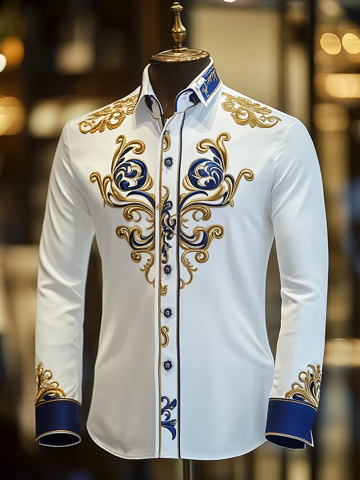 Men's Satin Luxury Business Long Sleeve Shirt