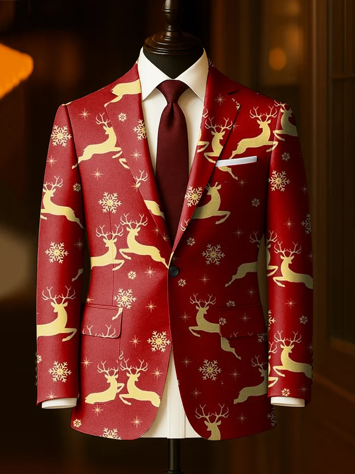 Men's Business Casual Christmas Suit Outerwear