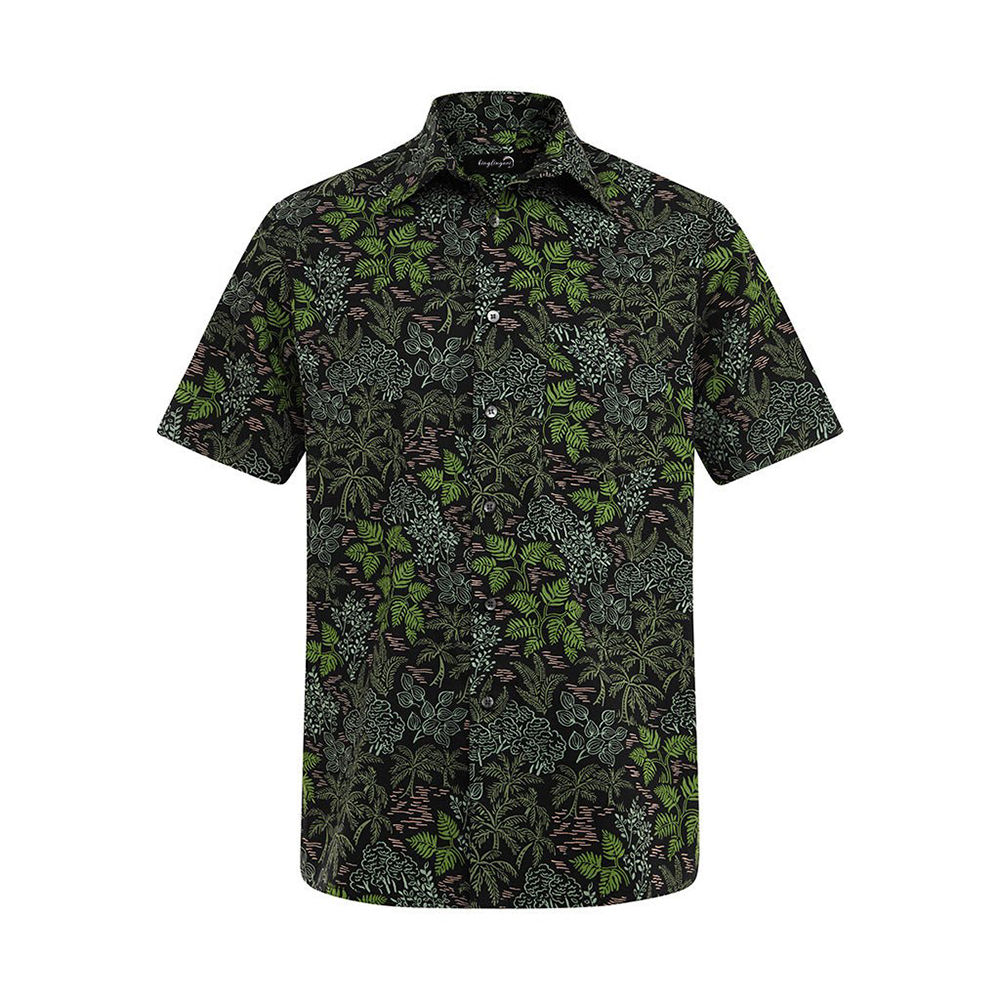 Soft High Elasticity Casual Tropical Print Short Sleeve Breathable Shirt
