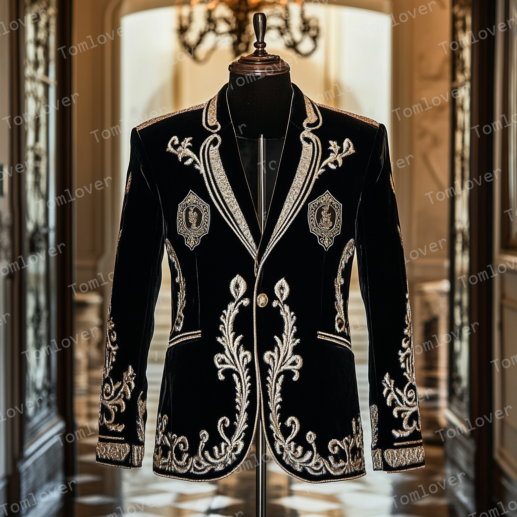 Unique embroidery business gentleman casual Men's Luxury Business Casual Fashion Blazer Suit Coat Jacket