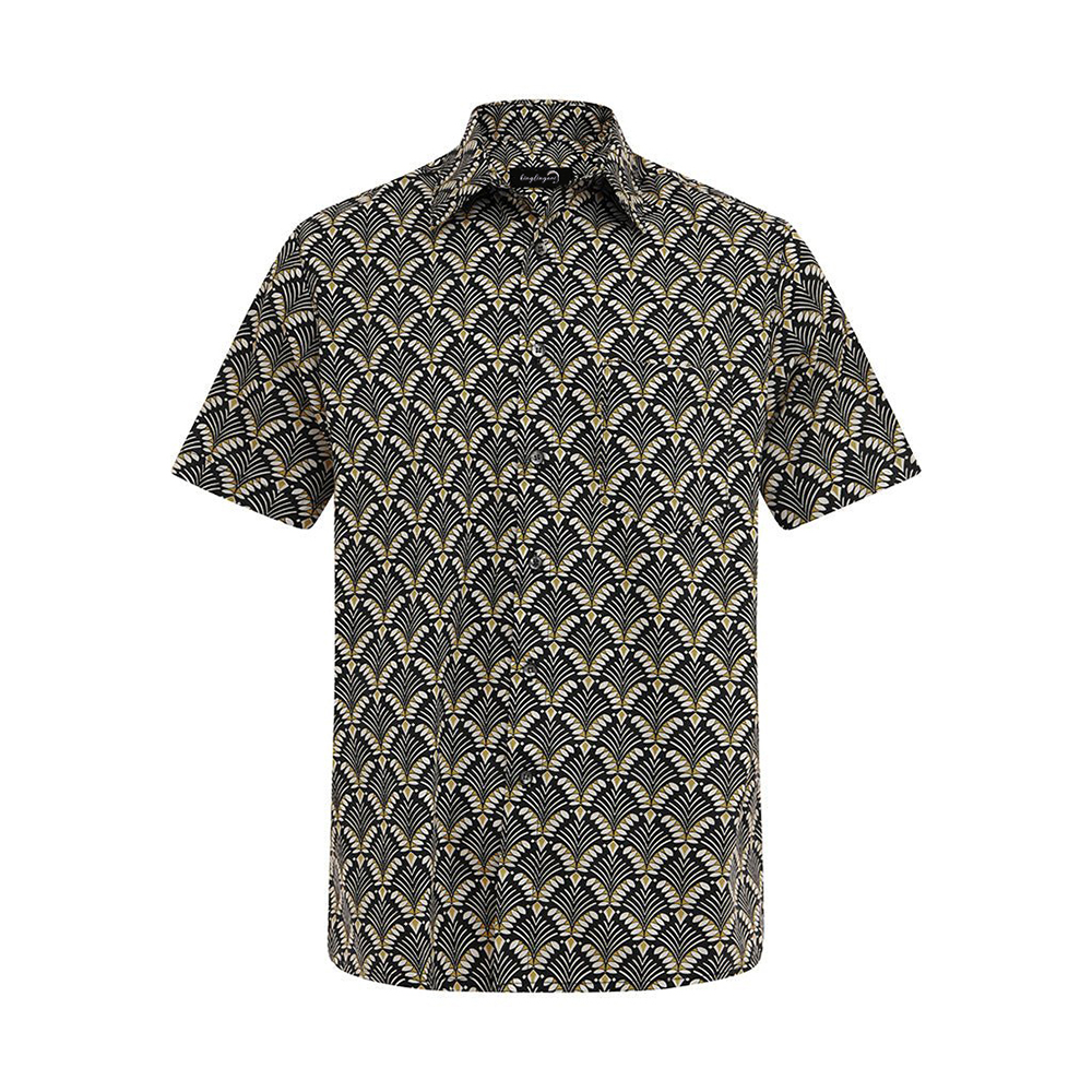 Soft High Elasticity Casual Tropical Print Short Sleeve Breathable Shirt