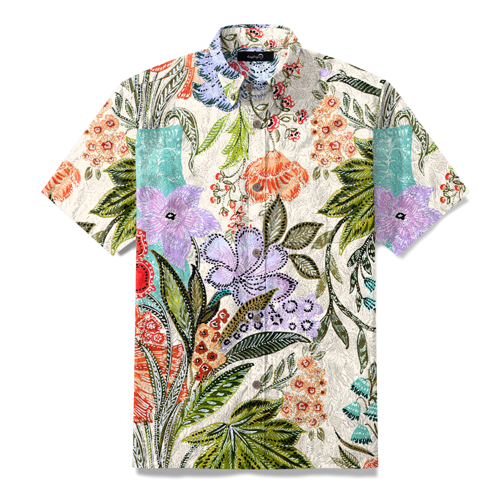 100% Cotton ALOHA Surf Shirt Short Sleeve Shirt Hawaiian