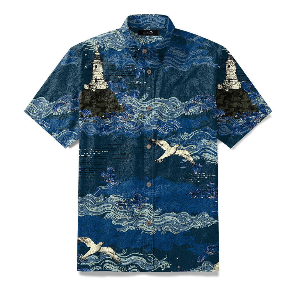 100% Cotton ALOHA Surf Shirt Short Sleeve Shirt Hawaiian