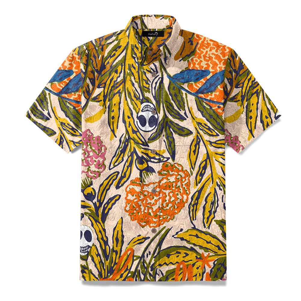 100% Cotton ALOHA Surf Shirt Short Sleeve Shirt Hawaiian