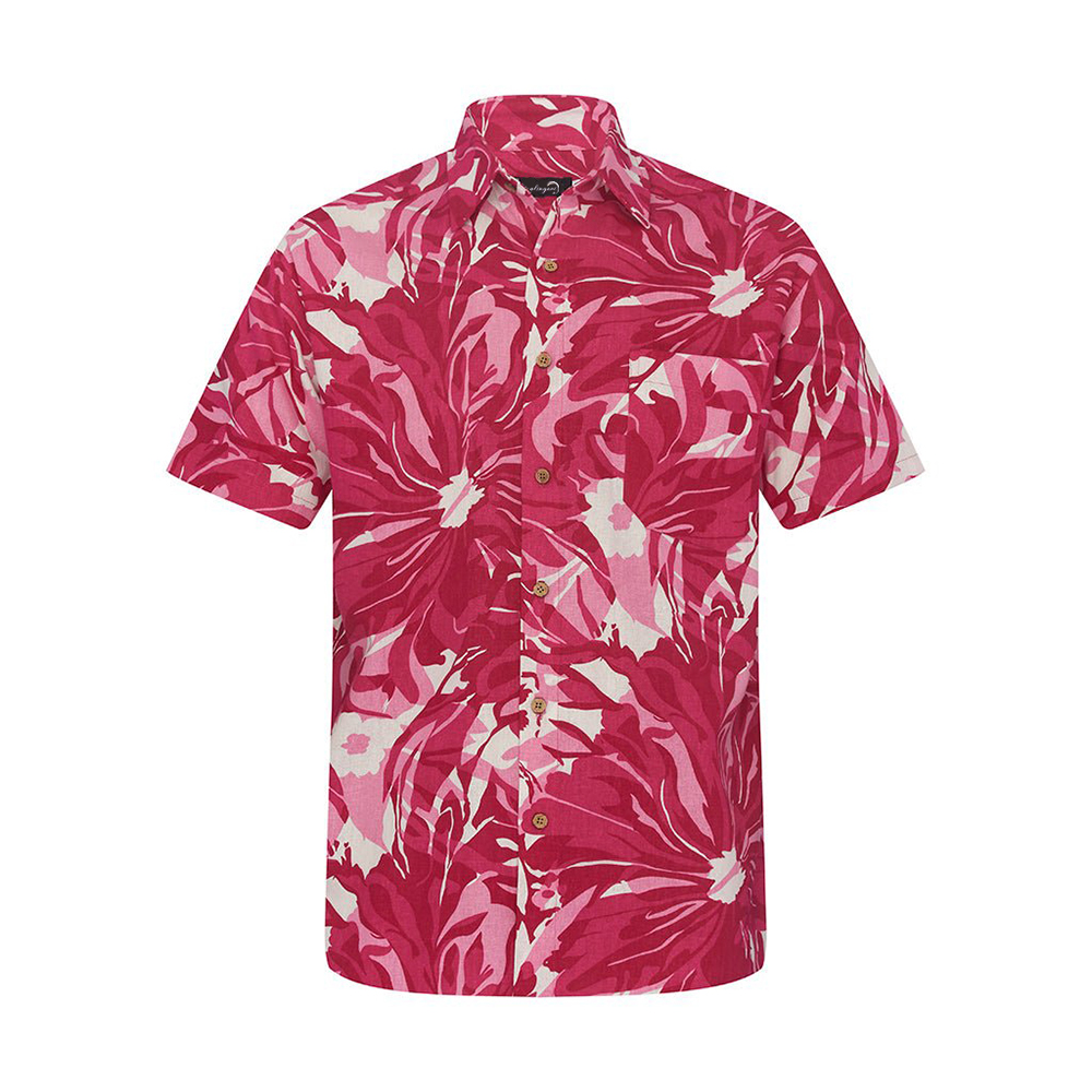 Soft High Elasticity Casual Tropical Print Short Sleeve Breathable Shirt