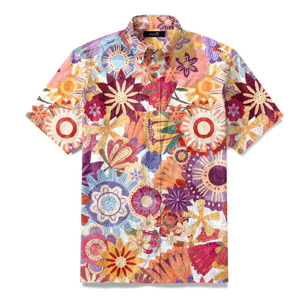 100% Cotton ALOHA Surf Shirt Short Sleeve Shirt Hawaiian