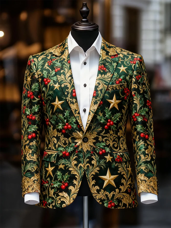 Men's Business Casual Christmas Suit Outerwear