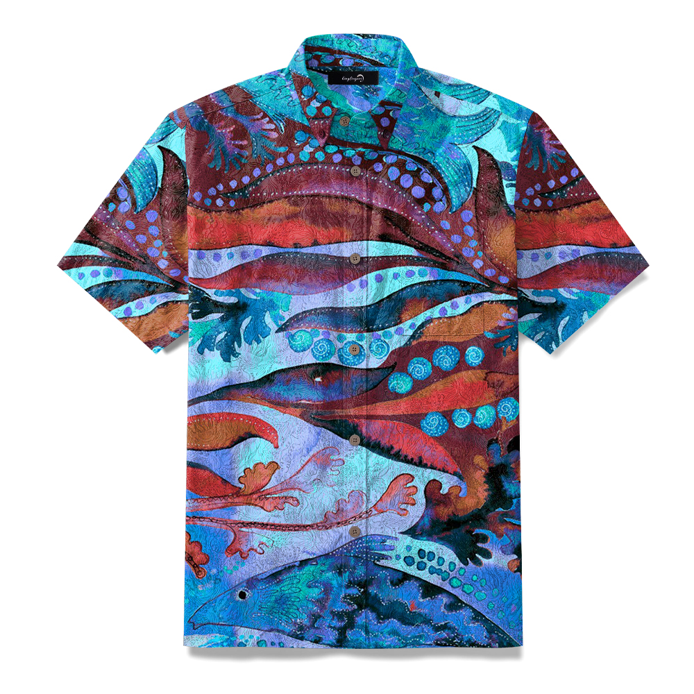 100% Cotton ALOHA Surf Shirt Short Sleeve Shirt Hawaiian