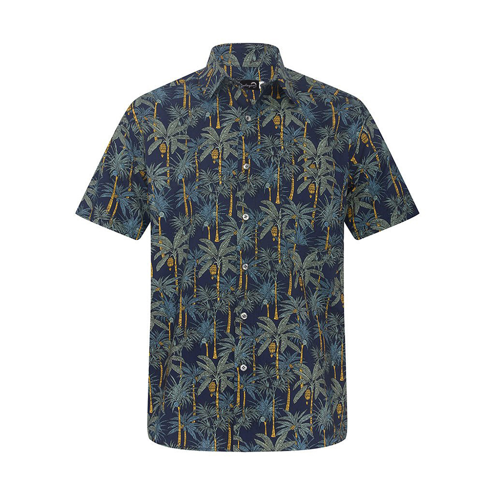 Soft High Elasticity Casual Tropical Print Short Sleeve Breathable Shirt