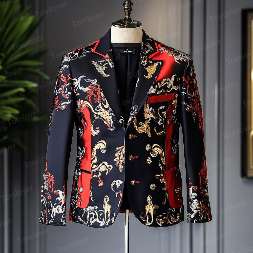 Luxury Stand-up collar Embroidery Jacket Limited sale Fashion Men's High quality High discount