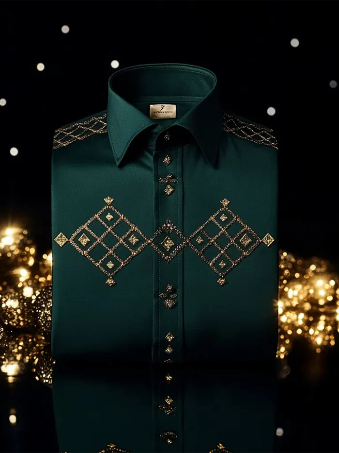 Men's Satin Luxury Business Long Sleeve Shirt