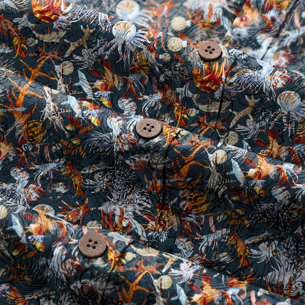 100% Cotton High elasticity Casual Tropical print Men's Holiday Breathable Hawaiian Shirt