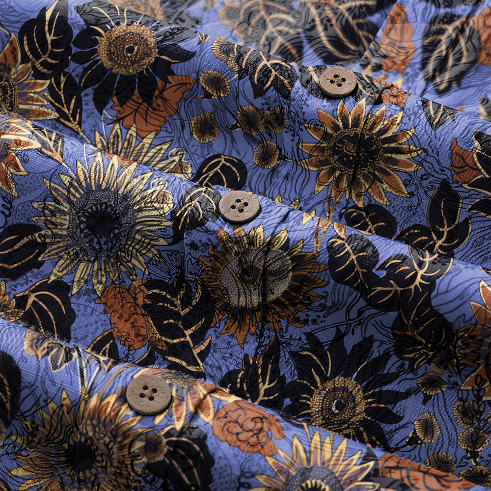 100% Cotton High elasticity Casual Tropical print Men's Holiday Breathable Hawaiian Shirt