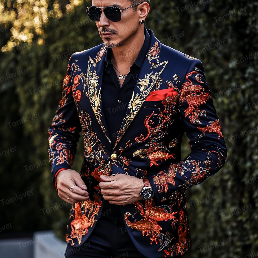 Luxury Stand-up collar Embroidery Jacket Limited sale Fashion Men's High quality High discount