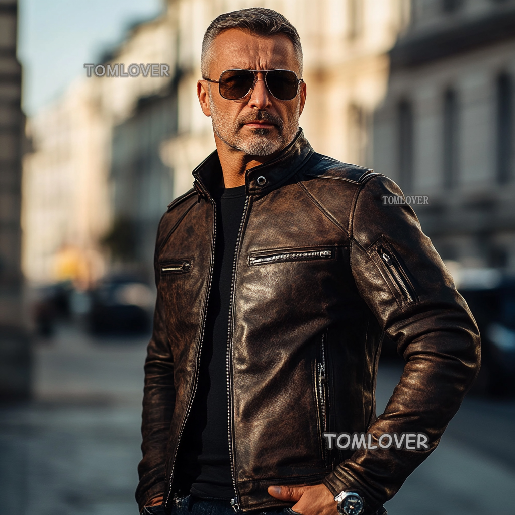 Men's Fashionable Design Leather Velvet Warm Design Jacket