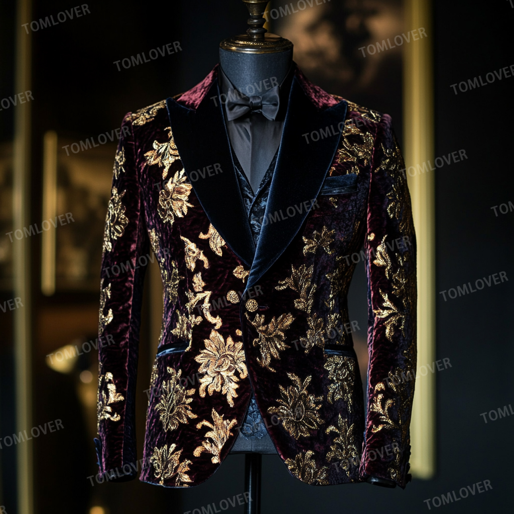 Unique embroidery business gentleman casual Men's Luxury Business Casual Fashion Blazer Suit Coat Jacket