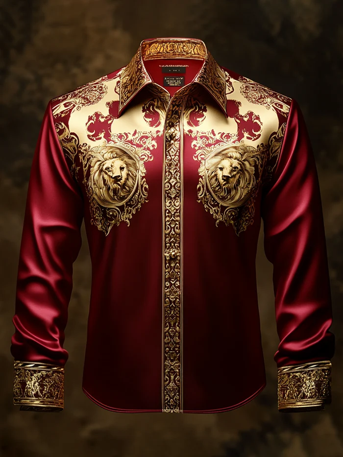 Men's Satin Luxe Long Sleeve Button Down Shirt