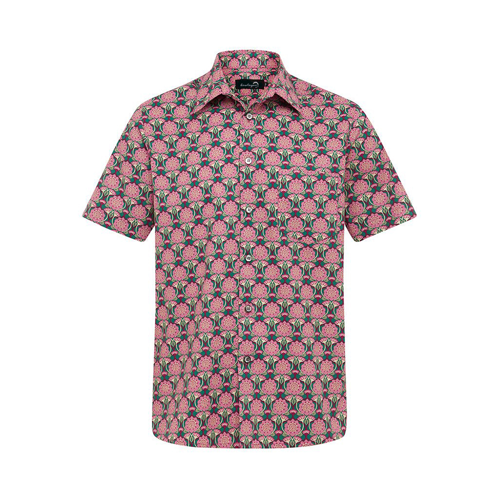 Soft High Elasticity Casual Tropical Print Short Sleeve Breathable Shirt