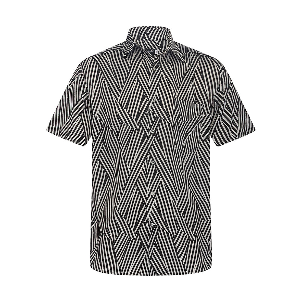Soft High Elasticity Casual Tropical Print Short Sleeve Breathable Shirt