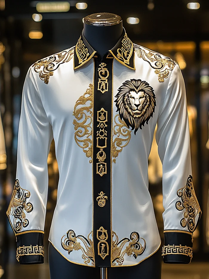 Men's Satin Luxe Long Sleeve Button Down Shirt