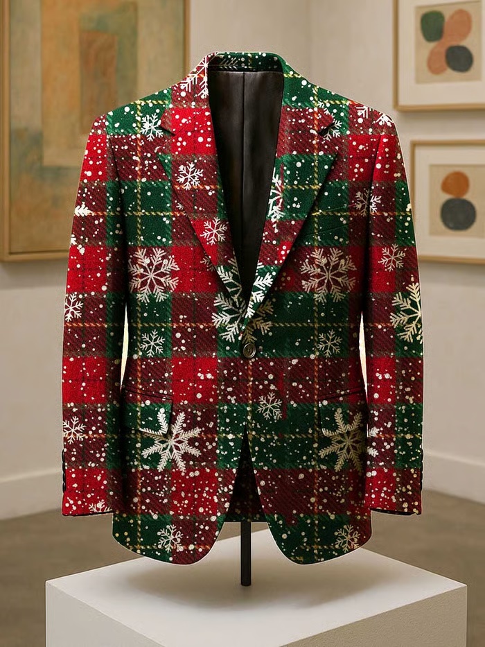 Men's Business Casual Christmas Suit Outerwear